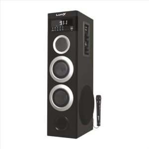 LumX Tower Speaker MLTT27BL06: 200W RMS, Bluetooth 5 + EDR, USB, FM Radio, LED Display (Black)
